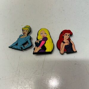 Three princess shoe charms